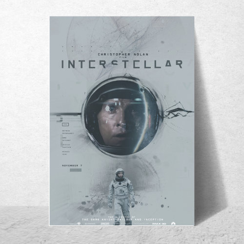 Intersteller Movie Poster Frame Motivational Quotes Artwork Framed Posters Hollywood Movies Canvas Painting Photo Frames for Wall Art Decor Home Decoration Living Room Bedroom Office Study Room Cafe Art