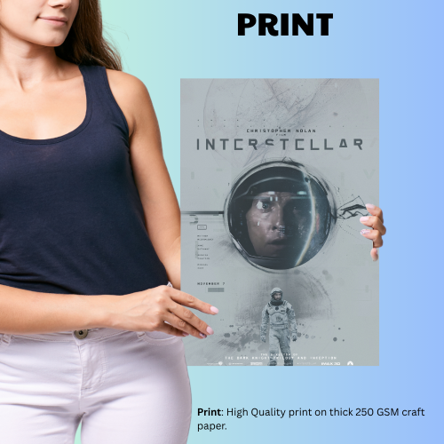 Intersteller Movie Poster Frame Motivational Quotes Artwork Framed Posters Hollywood Movies Canvas Painting Photo Frames for Wall Art Decor Home Decoration Living Room Bedroom Office Study Room Cafe Art