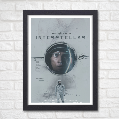 Intersteller Movie Poster Frame Motivational Quotes Artwork Framed Posters Hollywood Movies Canvas Painting Photo Frames for Wall Art Decor Home Decoration Living Room Bedroom Office Study Room Cafe Art
