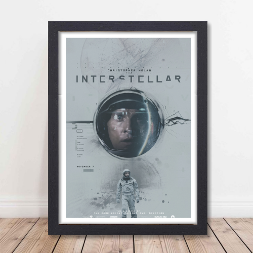 Intersteller Movie Poster Frame Motivational Quotes Artwork Framed Posters Hollywood Movies Canvas Painting Photo Frames for Wall Art Decor Home Decoration Living Room Bedroom Office Study Room Cafe Art