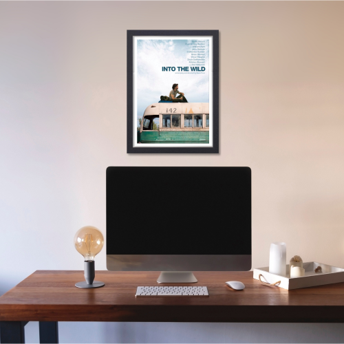 Into The Wild Movie Poster Frame Adventure Drama Film Art work Framed Poster Hollywood Movies Canvas Painting Photo Frames for Wall Decor Home Decoration Living Room Bedroom Office Study Room Cafe Restraunt