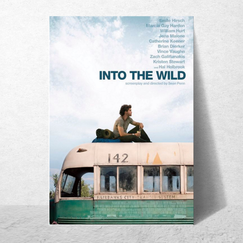 Into The Wild Movie Poster Frame Adventure Drama Film Art work Framed Poster Hollywood Movies Canvas Painting Photo Frames for Wall Decor Home Decoration Living Room Bedroom Office Study Room Cafe Restraunt