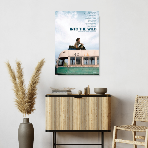 Into The Wild Movie Poster Frame Adventure Drama Film Art work Framed Poster Hollywood Movies Canvas Painting Photo Frames for Wall Decor Home Decoration Living Room Bedroom Office Study Room Cafe Restraunt