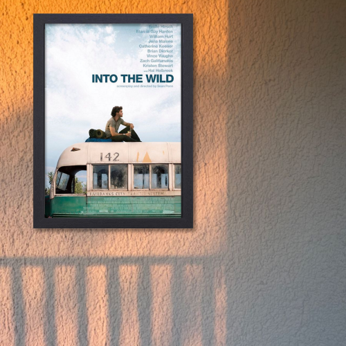 Into The Wild Movie Poster Frame Adventure Drama Film Art work Framed Poster Hollywood Movies Canvas Painting Photo Frames for Wall Decor Home Decoration Living Room Bedroom Office Study Room Cafe Restraunt