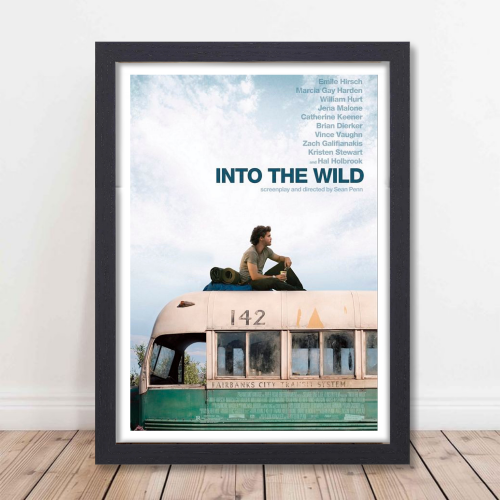 Into The Wild Movie Poster Frame Adventure Drama Film Art work Framed Poster Hollywood Movies Canvas Painting Photo Frames for Wall Decor Home Decoration Living Room Bedroom Office Study Room Cafe Restraunt