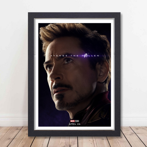 Iron Man Avengers Movie Poster Frame Action Sci-fi Film Artwork Framed Posters Marvel Universe Character Movies Canvas Painting Photo Frames for Wall Decor Home Decoration Living Room Bedroom Office Study Room Cafe Restraunt
