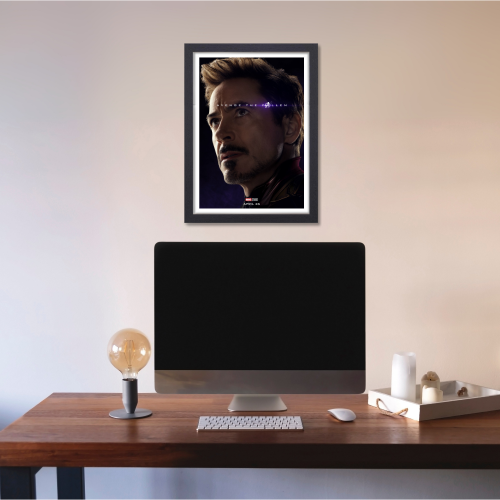 Iron Man Avengers Movie Poster Frame Action Sci-fi Film Artwork Framed Posters Marvel Universe Character Movies Canvas Painting Photo Frames for Wall Decor Home Decoration Living Room Bedroom Office Study Room Cafe Restraunt