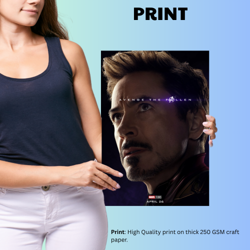 Iron Man Avengers Movie Poster Frame Action Sci-fi Film Artwork Framed Posters Marvel Universe Character Movies Canvas Painting Photo Frames for Wall Decor Home Decoration Living Room Bedroom Office Study Room Cafe Restraunt