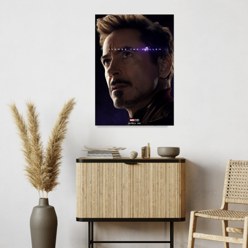Iron Man Avengers Movie Poster Frame Action Sci-fi Film Artwork Framed Posters Marvel Universe Character Movies Canvas Painting Photo Frames for Wall Decor Home Decoration Living Room Bedroom Office Study Room Cafe Restraunt