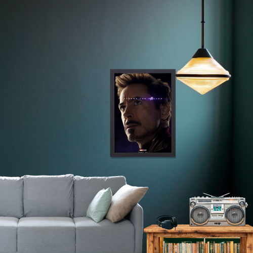 Iron Man Avengers Movie Poster Frame Action Sci-fi Film Artwork Framed Posters Marvel Universe Character Movies Canvas Painting Photo Frames for Wall Decor Home Decoration Living Room Bedroom Office Study Room Cafe Restraunt
