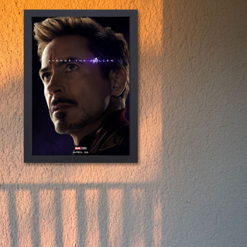 Iron Man Avengers Movie Poster Frame Action Sci-fi Film Artwork Framed Posters Marvel Universe Character Movies Canvas Painting Photo Frames for Wall Decor Home Decoration Living Room Bedroom Office Study Room Cafe Restraunt