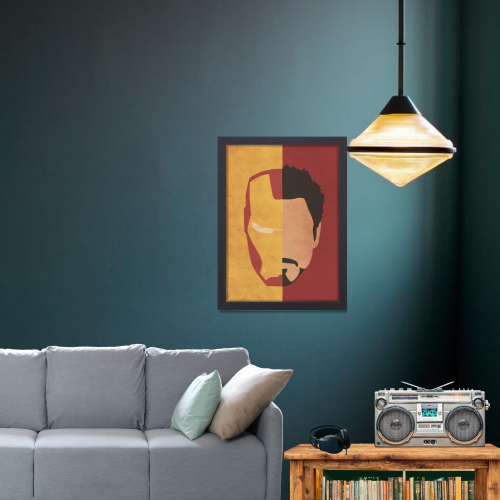 IronMan Avengers Movie Poster Frame Action Sci-fi Film Artwork Framed Posters Marvel Universe Character Movies Canvas Painting Photo Frames for Wall Decor Home Decoration Living Room Bedroom Office Study Room Cafe Restraunt