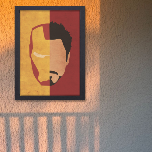 IronMan Avengers Movie Poster Frame Action Sci-fi Film Artwork Framed Posters Marvel Universe Character Movies Canvas Painting Photo Frames for Wall Decor Home Decoration Living Room Bedroom Office Study Room Cafe Restraunt