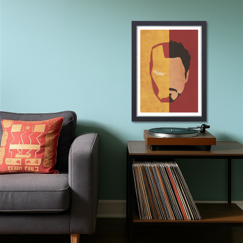 IronMan Avengers Movie Poster Frame Action Sci-fi Film Artwork Framed Posters Marvel Universe Character Movies Canvas Painting Photo Frames for Wall Decor Home Decoration Living Room Bedroom Office Study Room Cafe Restraunt