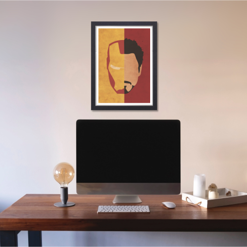 IronMan Avengers Movie Poster Frame Action Sci-fi Film Artwork Framed Posters Marvel Universe Character Movies Canvas Painting Photo Frames for Wall Decor Home Decoration Living Room Bedroom Office Study Room Cafe Restraunt