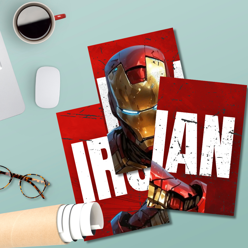 Iron Man 3-Piece Split Poster | Marvel Superhero Wall Art | 12x18 Inch Poster Artwork