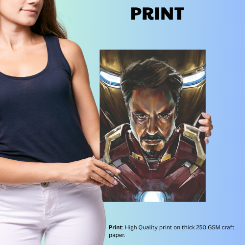 Iron Man Avengers Film Poster Frame Action Sci-fi Movie Artwork Framed Posters Marvel Universe Character Movies Canvas Painting Photo Frames for Wall Decor Home Decoration Living Room Bedroom Office Study Room Cafe Restraunt