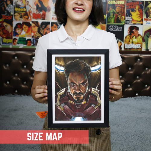 Iron Man Avengers Film Poster Frame Action Sci-fi Movie Artwork Framed Posters Marvel Universe Character Movies Canvas Painting Photo Frames for Wall Decor Home Decoration Living Room Bedroom Office Study Room Cafe Restraunt