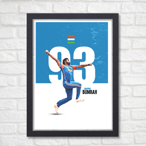 Cricketer Jaspreet Bumrah Frame, Cricket Players Photo frame, Cricketers Framed Posters for wall decor, room decor, livingroom, Posters for Boys rooms, hostel Cricket fans (T20 World Cup 2024 Indian Squads Jasprit Bumrah Cricketers Frame, Bumrah Jersey, Bumrah Poster, Bumrah Posters for wall, Jasprit Bumrah Jersey photo frame, Bumrah Photo frame, Jaspreet Bumrah Photo Frame