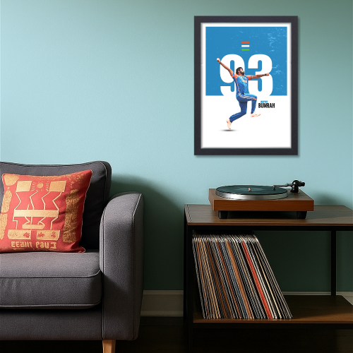 Cricketer Jaspreet Bumrah Frame, Cricket Players Photo frame, Cricketers Framed Posters for wall decor, room decor, livingroom, Posters for Boys rooms, hostel Cricket fans (T20 World Cup 2024 Indian Squads Jasprit Bumrah Cricketers Frame, Bumrah Jersey, Bumrah Poster, Bumrah Posters for wall, Jasprit Bumrah Jersey photo frame, Bumrah Photo frame, Jaspreet Bumrah Photo Frame