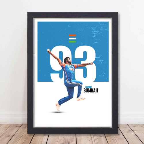 Cricketer Jaspreet Bumrah Frame, Cricket Players Photo frame, Cricketers Framed Posters for wall decor, room decor, livingroom, Posters for Boys rooms, hostel Cricket fans (T20 World Cup 2024 Indian Squads Jasprit Bumrah Cricketers Frame, Bumrah Jersey, Bumrah Poster, Bumrah Posters for wall, Jasprit Bumrah Jersey photo frame, Bumrah Photo frame, Jaspreet Bumrah Photo Frame