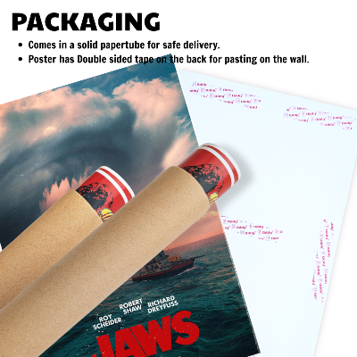 Jaws Movie Poster Frame Horror Adventure Film Artwork Framed Posters Hollywood Thriller Movies Canvas Painting Photo Frames For Wall Decor Living Living Room Bedroom  Study Room Restraunt Cafe Office & Home Decoration