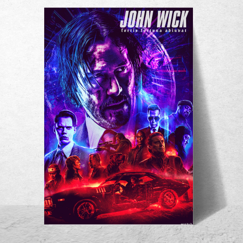 John Wick 3 Movie Poster Frame Movies Art work Framed Posters Hollywood Film Canvas Painting Photo Frame for Wall Decor Home Living Room Bedroom Office Study Room Cafe Decoration