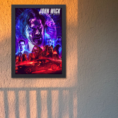 John Wick 3 Movie Poster Frame Movies Art work Framed Posters Hollywood Film Canvas Painting Photo Frame for Wall Decor Home Living Room Bedroom Office Study Room Cafe Decoration