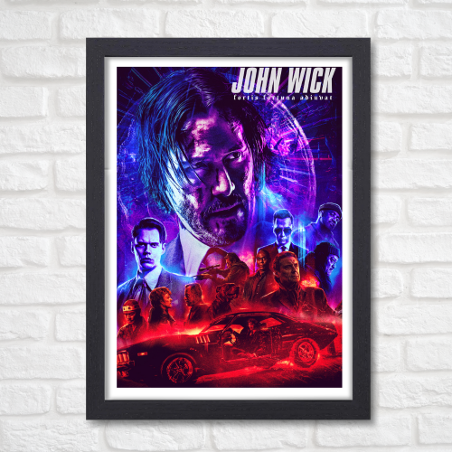 John Wick 3 Movie Poster Frame Movies Art work Framed Posters Hollywood Film Canvas Painting Photo Frame for Wall Decor Home Living Room Bedroom Office Study Room Cafe Decoration