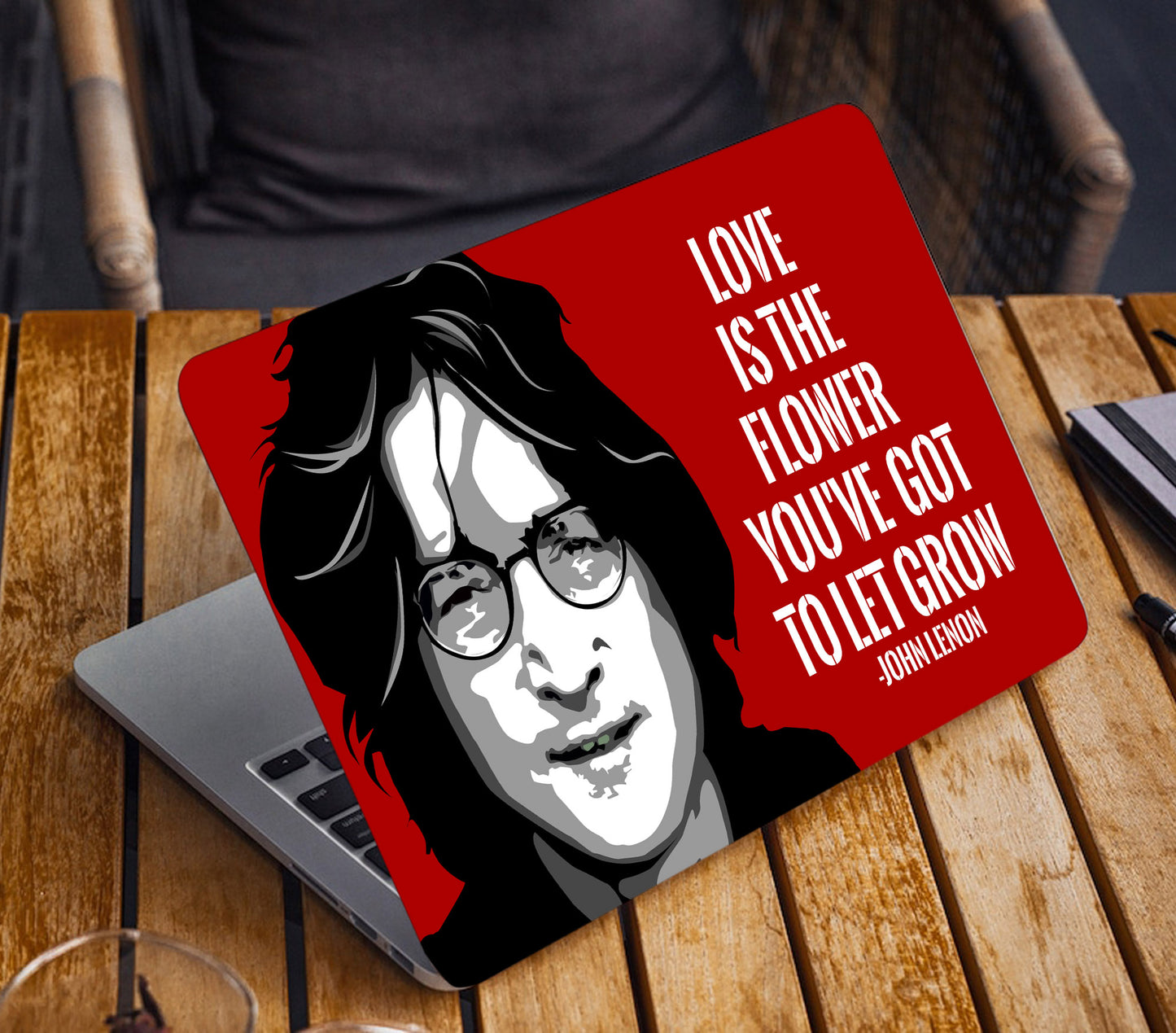 John Lennon Laptop Skin Vinyl, No Bubble, Multicolor 11.6"- 15.6" inch Laptop