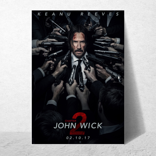 John Wick Movie Poster Frame Movies Art work Framed Posters Hollywood Film Canvas Painting Photo Frame for Wall Decor Home Decoration Living Room Bedroom Office Study Room Cafe Art