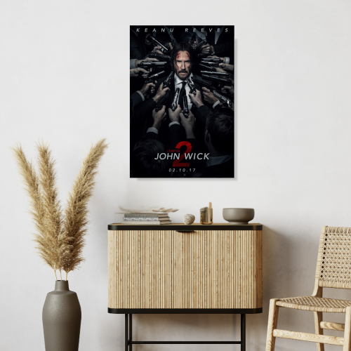 John Wick Movie Poster Frame Movies Art work Framed Posters Hollywood Film Canvas Painting Photo Frame for Wall Decor Home Decoration Living Room Bedroom Office Study Room Cafe Art