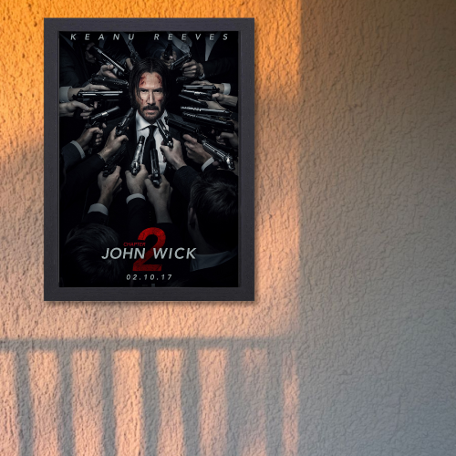 John Wick Movie Poster Frame Movies Art work Framed Posters Hollywood Film Canvas Painting Photo Frame for Wall Decor Home Decoration Living Room Bedroom Office Study Room Cafe Art