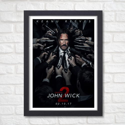 John Wick Movie Poster Frame Movies Art work Framed Posters Hollywood Film Canvas Painting Photo Frame for Wall Decor Home Decoration Living Room Bedroom Office Study Room Cafe Art