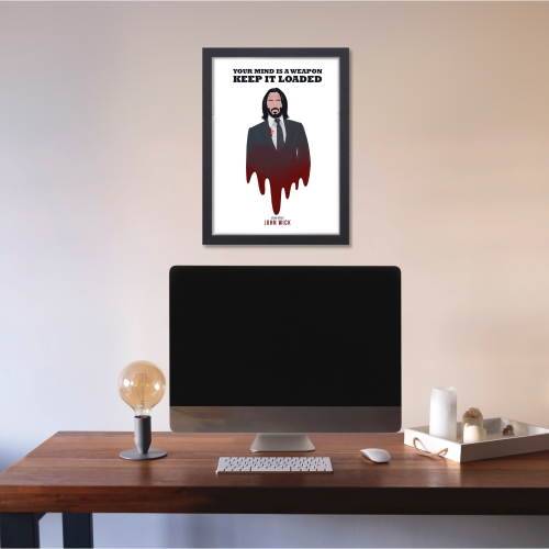 John Wick Movie Poster Frame Movies Art work Framed Posters Hollywood Film Canvas Painting Photo Frame for Wall Art Decor Home Decoration Living Room Bedroom Office Study Room Cafe Artwork