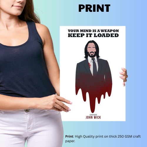 John Wick Movie Poster Frame Movies Art work Framed Posters Hollywood Film Canvas Painting Photo Frame for Wall Art Decor Home Decoration Living Room Bedroom Office Study Room Cafe Artwork