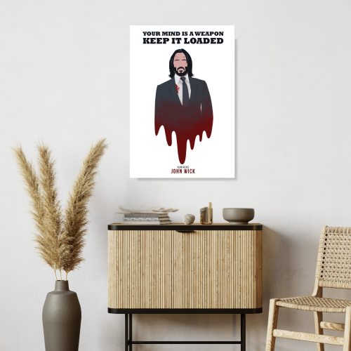 John Wick Movie Poster Frame Movies Art work Framed Posters Hollywood Film Canvas Painting Photo Frame for Wall Art Decor Home Decoration Living Room Bedroom Office Study Room Cafe Artwork