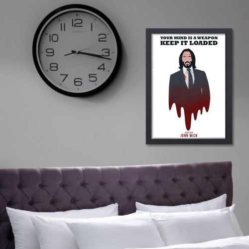 John Wick Movie Poster Frame Movies Art work Framed Posters Hollywood Film Canvas Painting Photo Frame for Wall Art Decor Home Decoration Living Room Bedroom Office Study Room Cafe Artwork