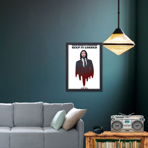 John Wick Movie Poster Frame Movies Art work Framed Posters Hollywood Film Canvas Painting Photo Frame for Wall Art Decor Home Decoration Living Room Bedroom Office Study Room Cafe Artwork