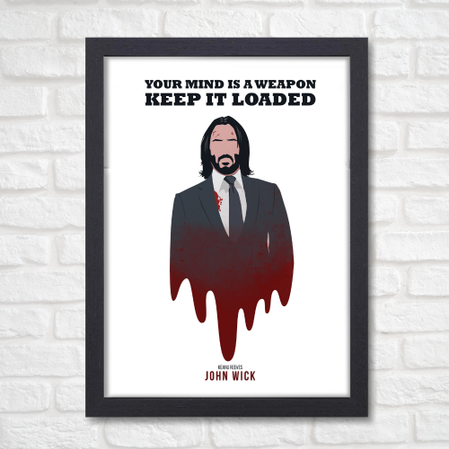 John Wick Movie Poster Frame Movies Art work Framed Posters Hollywood Film Canvas Painting Photo Frame for Wall Art Decor Home Decoration Living Room Bedroom Office Study Room Cafe Artwork