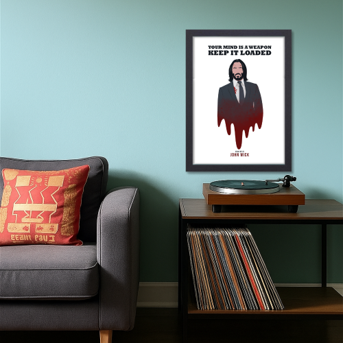 John Wick Movie Poster Frame Movies Art work Framed Posters Hollywood Film Canvas Painting Photo Frame for Wall Art Decor Home Decoration Living Room Bedroom Office Study Room Cafe Artwork