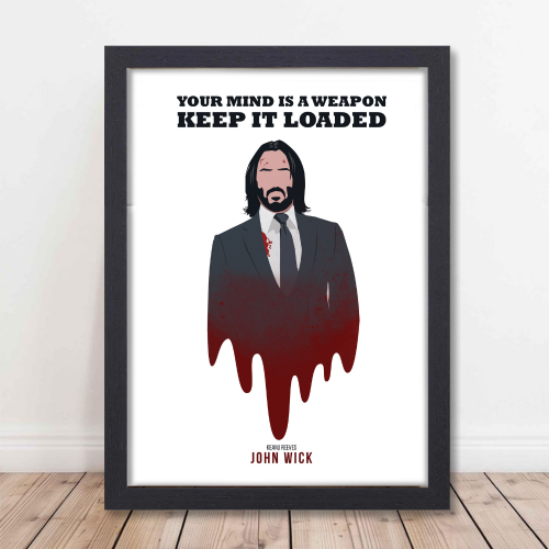 John Wick Movie Poster Frame Movies Art work Framed Posters Hollywood Film Canvas Painting Photo Frame for Wall Art Decor Home Decoration Living Room Bedroom Office Study Room Cafe Artwork