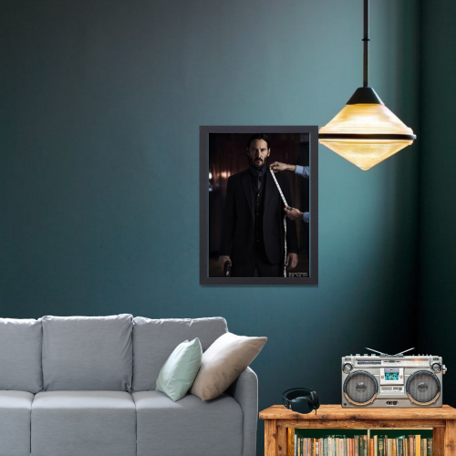 John Wick 2 Movie Poster Frame Movies Art work Framed Posters Hollywood Film Canvas Painting Photo Frame for Wall Decor Home Living Room Bedroom Office Study Room Cafe Decoration