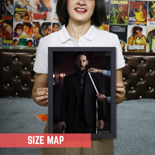 John Wick 2 Movie Poster Frame Movies Art work Framed Posters Hollywood Film Canvas Painting Photo Frame for Wall Decor Home Living Room Bedroom Office Study Room Cafe Decoration