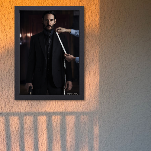 John Wick 2 Movie Poster Frame Movies Art work Framed Posters Hollywood Film Canvas Painting Photo Frame for Wall Decor Home Living Room Bedroom Office Study Room Cafe Decoration