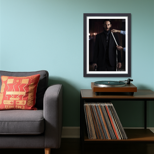 John Wick 2 Movie Poster Frame Movies Art work Framed Posters Hollywood Film Canvas Painting Photo Frame for Wall Decor Home Living Room Bedroom Office Study Room Cafe Decoration