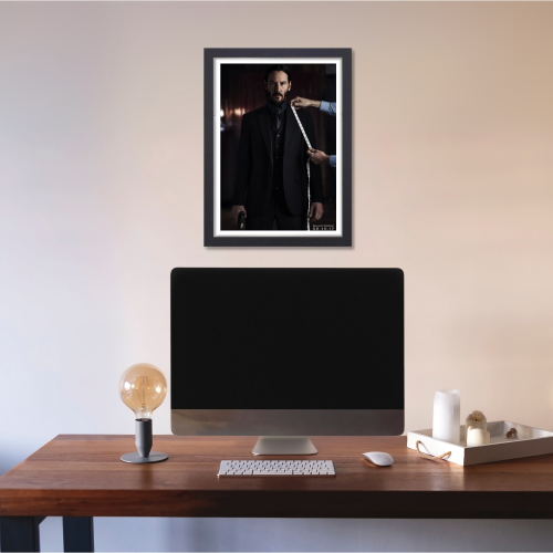 John Wick 2 Movie Poster Frame Movies Art work Framed Posters Hollywood Film Canvas Painting Photo Frame for Wall Decor Home Living Room Bedroom Office Study Room Cafe Decoration