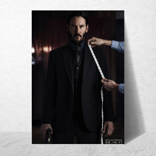 John Wick 2 Movie Poster Frame Movies Art work Framed Posters Hollywood Film Canvas Painting Photo Frame for Wall Decor Home Living Room Bedroom Office Study Room Cafe Decoration