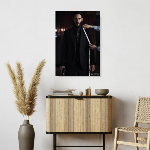 John Wick 2 Movie Poster Frame Movies Art work Framed Posters Hollywood Film Canvas Painting Photo Frame for Wall Decor Home Living Room Bedroom Office Study Room Cafe Decoration