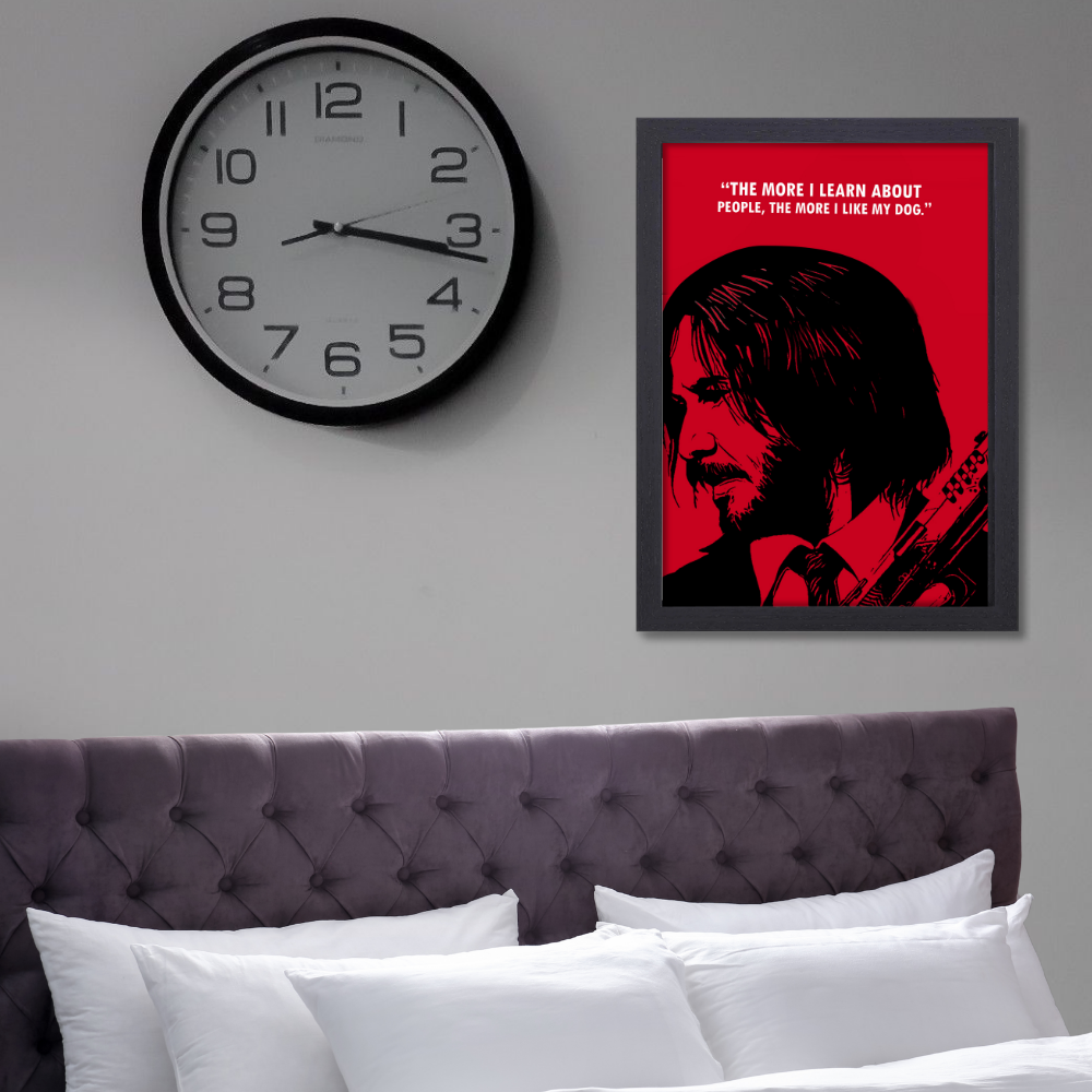 John Wick Movie Poster Frame Movies Art work Framed Posters Hollywood Film Canvas Painting Photo Frame for Wall Decor Home Decoration Living Room Bedroom Office Study Room Cafe